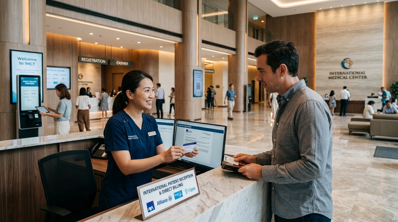 Direct billing reception desk in international hospital in Bangkok with professional coordinator